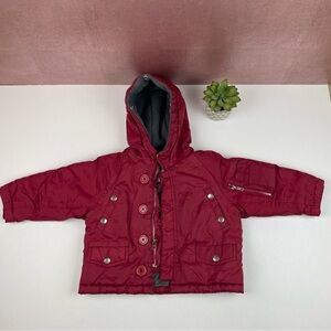 Talbots Kids Red Hooded Full Zip Winter Coat Jacket Boy Size 2T Outdoor